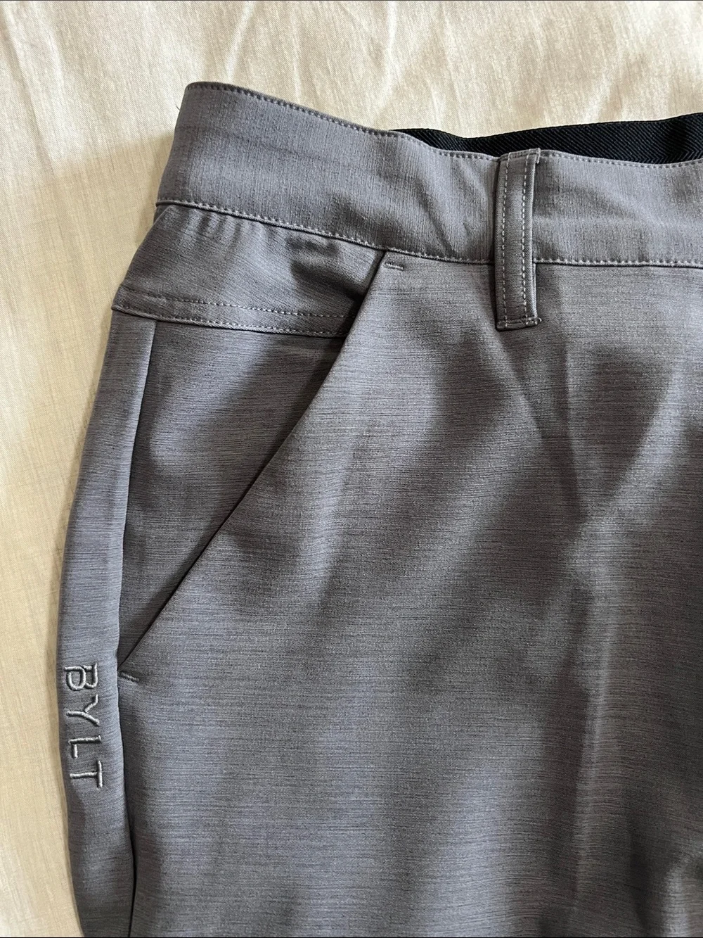 BYLT Pants Mens 34x31 Gray Kinetic 2.0 Slim Stretch Chino Casual Golf Travel - Picture 8 of 10